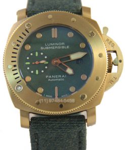 Réplica Relógio Panerai Submersible Gold Green-0