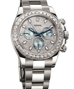 Réplica de Relógio Rolex Cosmograph Daytona Platinum Diamante (Lançamento 2015)-0