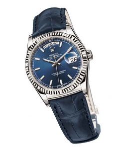 Réplica de Relógio Rolex Day Date White Gold Blue-0