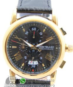 Réplica de Relógio Montblanc Chronograph New Dourado Black-0