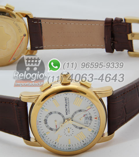 Réplica de Relógio Montblanc Chronograph New Dourado White-2516