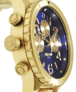 Réplica de Relógio Nixon 48-20 Chrono Dourado Azul Sunray-2466