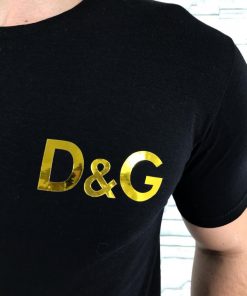 Camiseta Dolce & Gabbana Preto Logo Dourada-4777