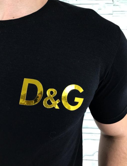 Camiseta Dolce & Gabbana Preto Logo Dourada-4777