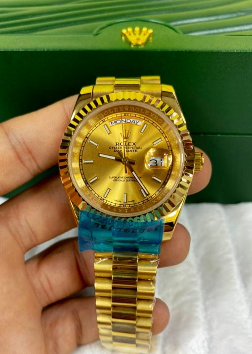 Réplica de Relógio Rolex Day Date - Todo Dourado